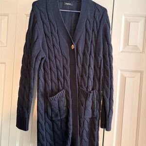 Navy Cable Knit Cardigan